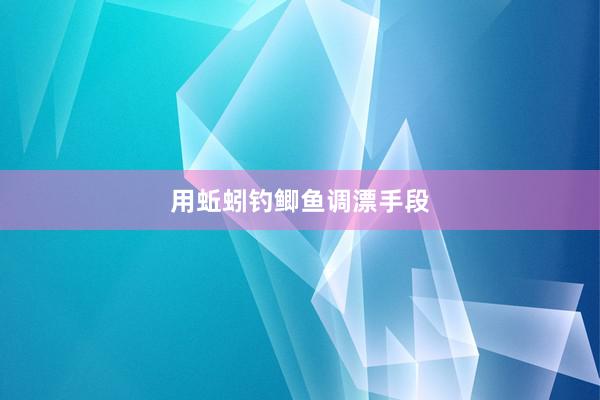 用蚯蚓钓鲫鱼调漂手段